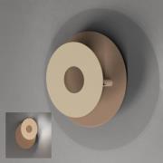 FISCHER & HONSEL LED-vägglampa Hennes, gråbeige/sandfärgad, Ø 18 cm, m...