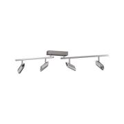 Brilliant LED-takspotlight Risell, längd 104 cm, aluminiumfärgad