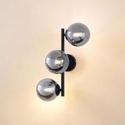 Lindby vägglampa Orbelia, svart, 3 lampor, glas, G9