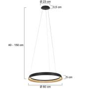Steinhauer Ringlux LED hänglampa, 1 lampa, svart, metall