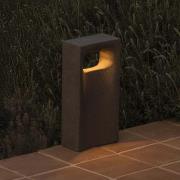 FARO BARCELONA LED-sockellampa Glint, 3000K, 40 cm,  grå, betong, IP55