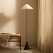 Lindby golvlampa Norvik, höjd 150 cm, svart/grå, metall