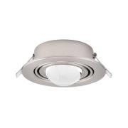 Lindby infälld spotlight Jyla, nickel, 3.000 K, Ø 13 cm, lins