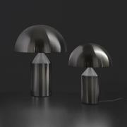 Oluce bordslampa Atollo, nickelsatin, aluminium, Ø 25 cm