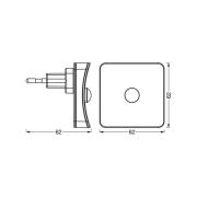 OSRAM LED-nattlampa med uttag LUNETTA SQUARE, sensor RGB