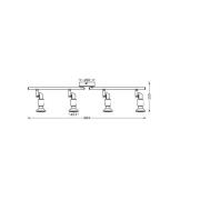 OSRAM takspotlight, svart 4 lampor Metall GU10-LED 927 dimbar
