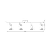 OSRAM takspotlight, silver, metall 4 lampor GU10-LED 2 700 K