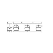 OSRAM LED-taklampa Jupiter, 3 lampor, silver, metall