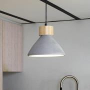 OSRAM hänglampa CONCRETE WOOD, grå, Ø 22 cm, betong, E27