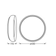 OSRAM LED-taklampa ORBIS LIVIA, Ø 43 cm, grå, metall dimbar