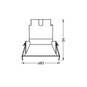 OSRAM LED-inbyggnadsspot TWIST, vit/silver, 830 Ø 9,3 cm metall