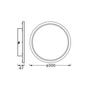 OSRAM LED-taklampa BATHROOM, krom, Ø 30 cm, IP44, CCT