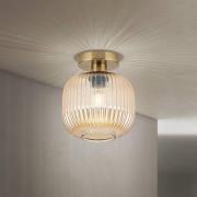 ORION Taklampa Carneval, bärnstensfärgad, Ø 20 cm, glas, E27