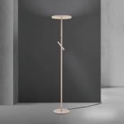 ORION LED-golvlampa Teide, khaki, metall, läslampa, dimmer