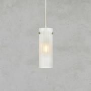 Markslöjd Hänglampa Tibia, stickkontakt, vit/nickelfärgad, Ø 7 cm