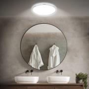 Briloner LED-badrumstaklampa Pulap, Ø 42 cm, kromfärgad/vit metall