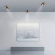 PURE LED-takspotlight Move, Ø 12 cm, bronsfärgad, metall/glas