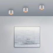 PURE LED-badrumstaklampa Point, vit, Ø 18 cm, metall, IP44