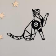 Opviq Vägglampa W-037, svart, kattmotiv, MDF-trä, laserskuren