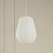 Lindby hänglampa Helin, vit, Ø 30 cm, tyg