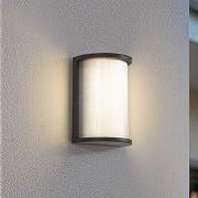 Lindby LED-utomhusvägglampa Calvik, svart, räfflad, IP44