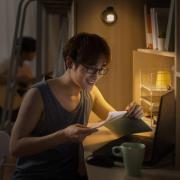 OSRAM LED-batteridriven vägglampa NIGHTLUX CYLINDER, svart touchdim