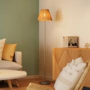 OSRAM golvlampa Decor Raffia, 1 lampa, naturfärgad bast, E27