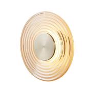 Searchlight LED-vägglampa Cleo, bärnstens-/mässingsfärgad, Ø 30 cm, gl...