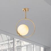 Opviq Taklampa Dolunay, Ø 26 cm, guldfärgad, glas, E27