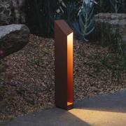MARSET LED-sockellampa Domus Höjd 55 cm rostfärgad aluminium