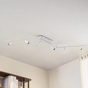 Lindby LED-taklampa Eldrin, 6 lampor, spotlights, vit