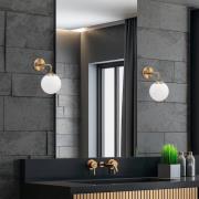 Opviq Vägglampa Viran, antikguld, glas, höjd 25 cm, E14