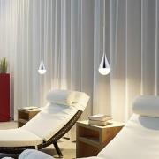 Helestra LED-pendellampa DUC, krom, IP44, Ø 7 cm