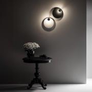 Knikerboker LED-vägglampa Pois, svart, Ø 25 cm, dimbar