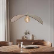 Lindby hänglampa Tulio, grått mönster, tyg, Ø 50 cm