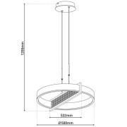 Näve LED-hänglampa Yvaris, silver, CCT, fjärrkontroll
