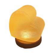 Wagner Life Saltlampa hjärta, träsockel, USB-anslutning, bärnsten