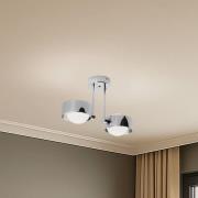 Argon Taklampa Mado, stål kromfärgad, glas opal, 2 lampor