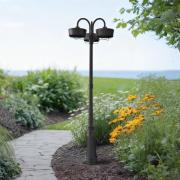 Prios LED-utomhuslampa Thorus, 204 cm, svart, 3 lampor, IP44