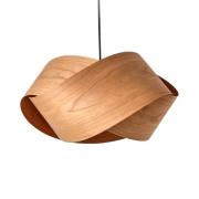 LZF LAMPS LZF pendellampa Nut, körsbärsträ/nickelfärgad, längd 42 cm