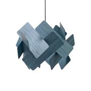 LZF LAMPS LZF pendellampa Escape, blå/nickelfärgad, Ø 30 cm, trä