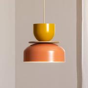 ALDEX Hänglampa Uto, korall/gul, Ø 30 cm, metall