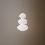 Argon Hänglampa Oman, vit glansig, glas, Ø 14 cm