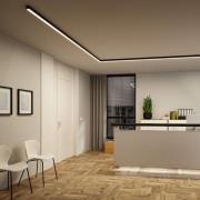 Paulmann LED-ljuslist Linion, svart, 150 cm, 3 000 K