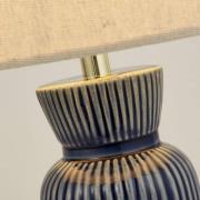 Searchlight Bordslampa Jeshua, blå/vit, keramik/textil, 39 cm, E24