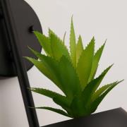 Searchlight Vägglampa Makarius, svart/vit, glas, växtampel