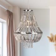 Searchlight Pendellampa Dietana, klar/grå, metall, Ø 30 cm, E27