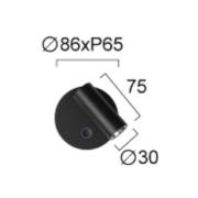 Viokef LED-vägglampa Tara, svart, Ø 9 cm, metall