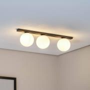 EMIBIG LIGHTING Taklampa Fit, svart/opal, 3 lampor