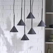 TK Lighting Hänglampa Cono Mini, 6 lampor, svart GU10
